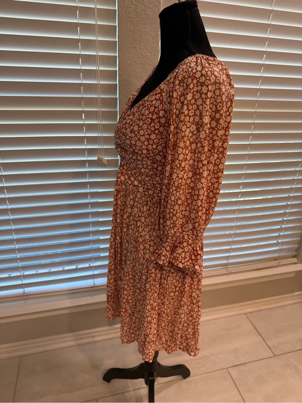 Floral Midi Dress in Rust - Picture 2 of 6